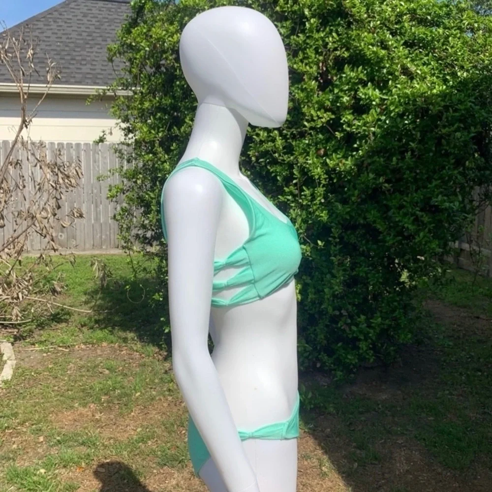 💋NWT Lovers + Friends Mint Green Wrapped Up Bikini Bottom - Picture 8 of 15